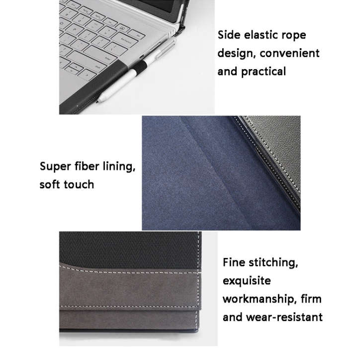 PU Leather Laptop Protective Sleeve For Microsoft Surface Book 2 13.5 inches(Deep Blue)
