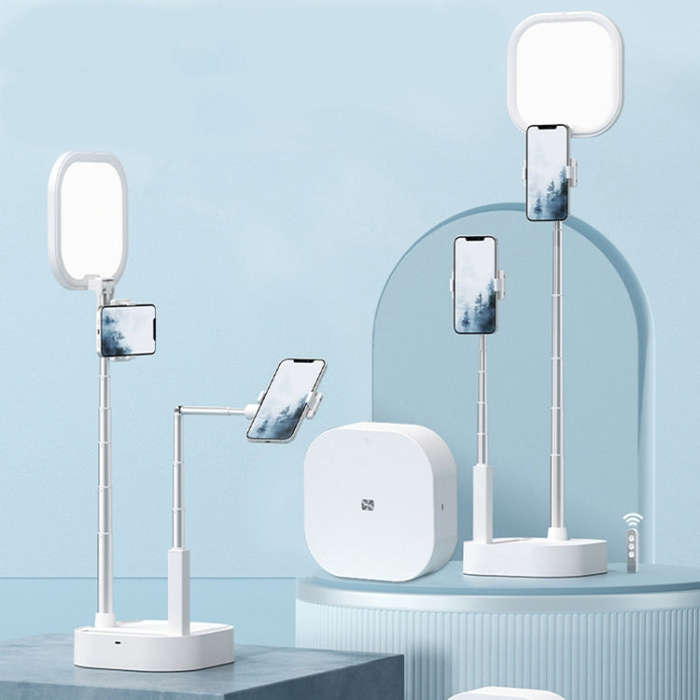 V8 Dual-Camera 360-Degree Rotating Light-Filling Live Stand, Spec: Holder + Remote + Storage Bag