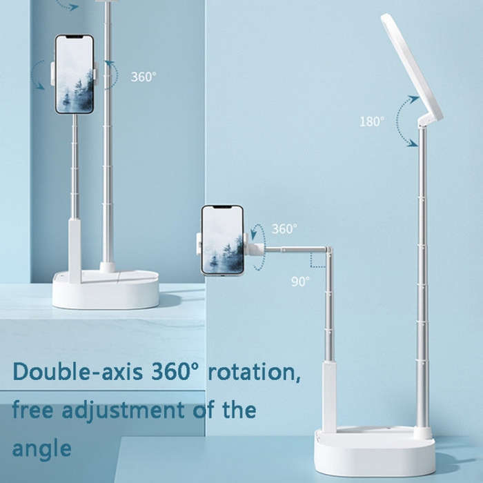 V8 Dual-Camera 360-Degree Rotating Light-Filling Live Stand, Spec: Holder + Remote + Storage Bag