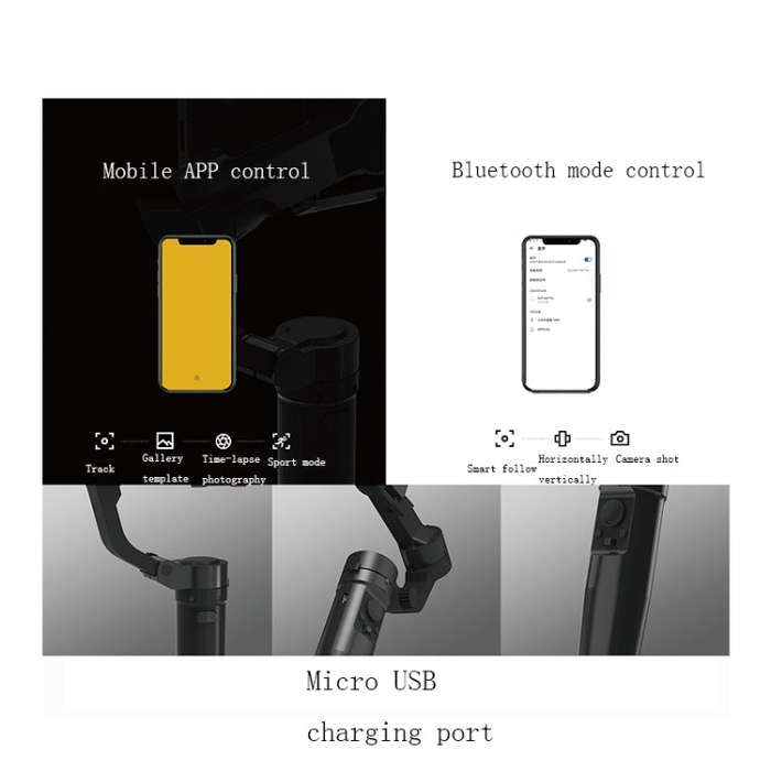 FY3 Handheld Shooting Anti-Shake Smart Three-Axis Mobile Phone Stabilizer(Black)