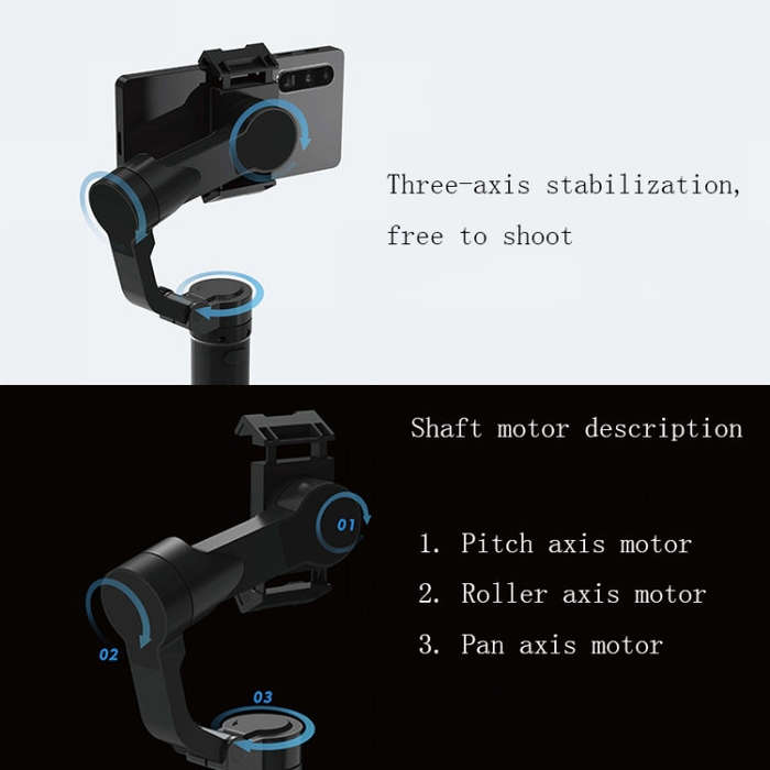 FY3 Handheld Shooting Anti-Shake Smart Three-Axis Mobile Phone Stabilizer(Black)