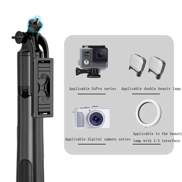 Wireless Bluetooth Selfie Stick Live Telescopic Bracket, Specification: Q05 (Black)