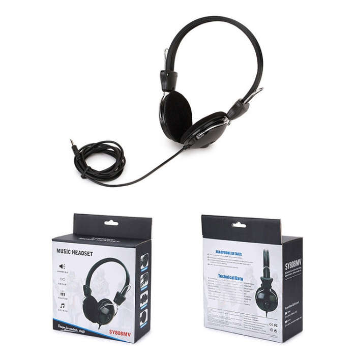 Soyto SY808MV Online Class Office Computer Headset, Cable Length: 1.6m, Color: Black 3.5mm