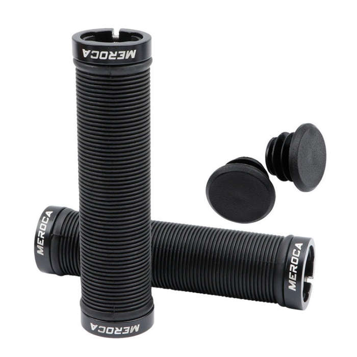 MEROCA Mountain Bike Anti-slip Shock Absorber Riding Grip Cover, Style: Bilateral Lock Thread ME1...