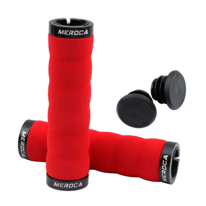 MEROCA Mountain Bike Anti-slip Shock Absorber Riding Grip Cover, Style: Bilateral Lock Sponge ME3...