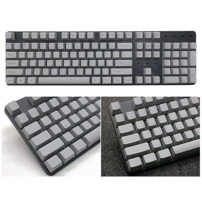 Mechanical Keyboard Laser PBT Keycap Light Gray Front Words