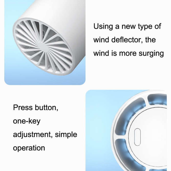 N1 Mini Portable USB Leafless Hanging Neck Fan(White)