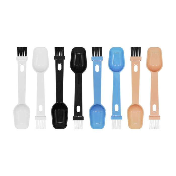 20 PCS Coffee Bean Grinder Spoon Grinder Cleaning Brush With Scale(White Handle White Hair)