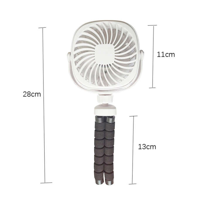 Octopus Stroller Deformation Fan Desktop Portable Handheld USB Small Fan, Colour: 1200mAh Pink