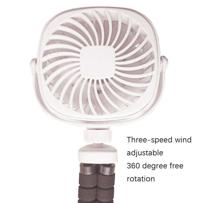 Octopus Stroller Deformation Fan Desktop Portable Handheld USB Small Fan, Colour: 1200mAh Pink