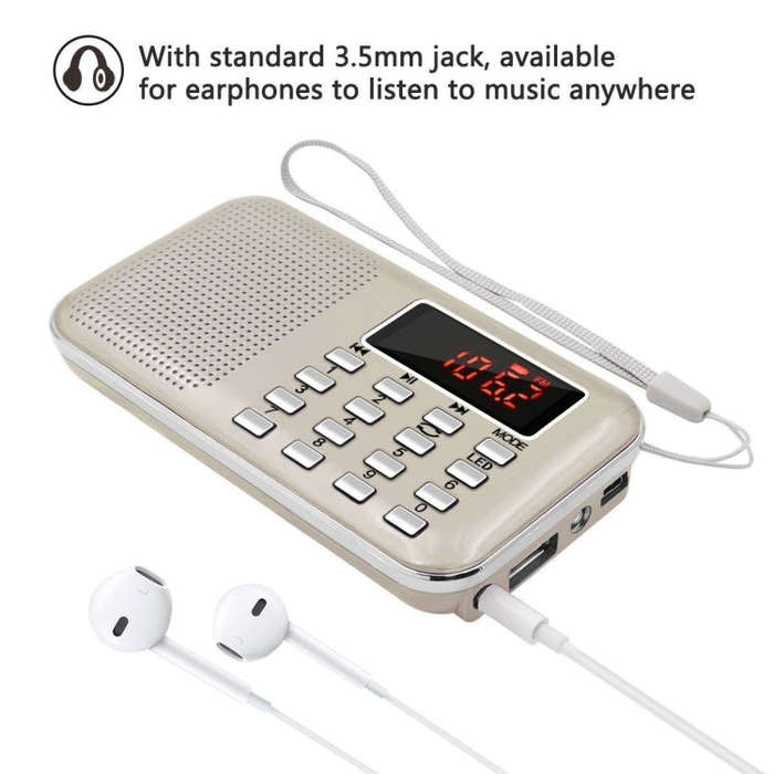 L-218AM  MP3 Radio Speaker Player Support TF Card USB with LED Flashlight Function(Red)