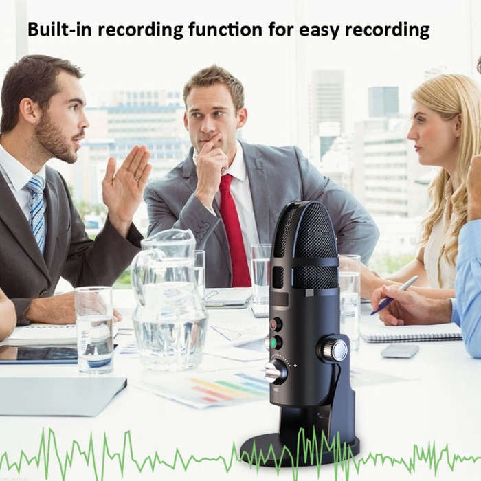 M9 RGB Condenser Microphone Built-in Sound Card,Style: Computer+Type-C+8pin+32G+3m Headphone