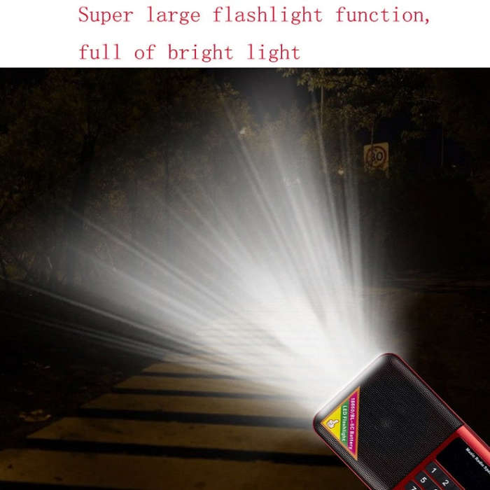 Bluetooth Card Radio Digital FM Player, Specifications: Y-509FM (No Solar Panel)(Red)