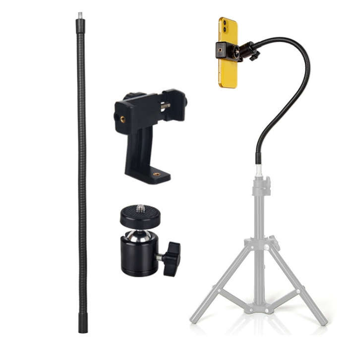 40cm Live Broadcast Bracket Extension Hose Tripod Accessories,Style: Hose+PTZ+Rotatable Phone Clip