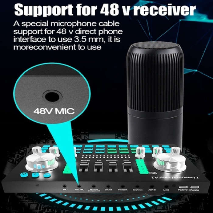 A2 Sound Card Mobile Computer Universal Live K Song Recording Equipment