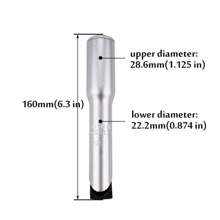 FMFXTR Road Bike Front Fork Stem Modified Height Increaser Handlebar Core Riser( 22.2mm Silver)