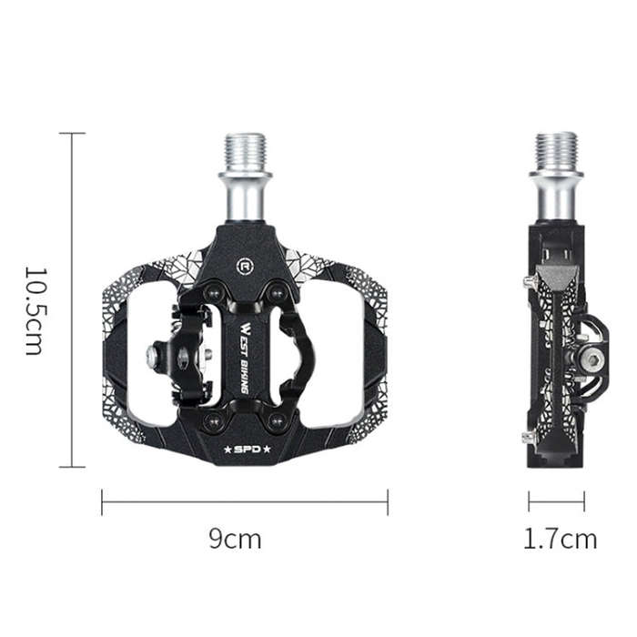 A Pair WEST BIKING YP0802086 Mountain Bike Aluminum Bearing Pedals(Blue)