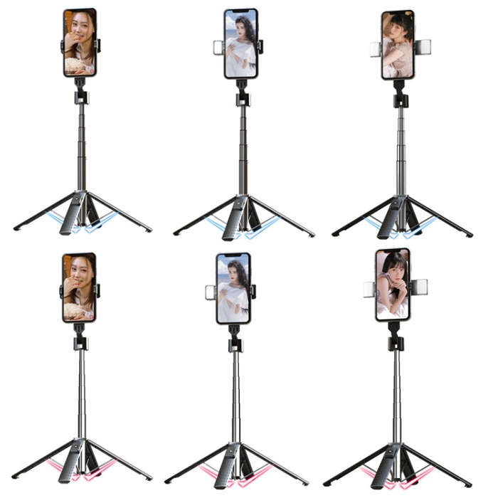 Mobile Phone Live Broadcast Bracket Bluetooth Telescopic Selfie Tripod, High: 102CM (Aluminum Alloy)
