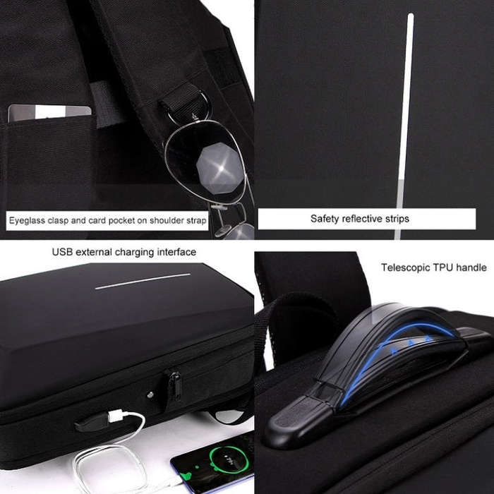 Hard Shell Backpack Alloy Frame Anti-Theft Computer Bag For Men, Color: 8003 Gray