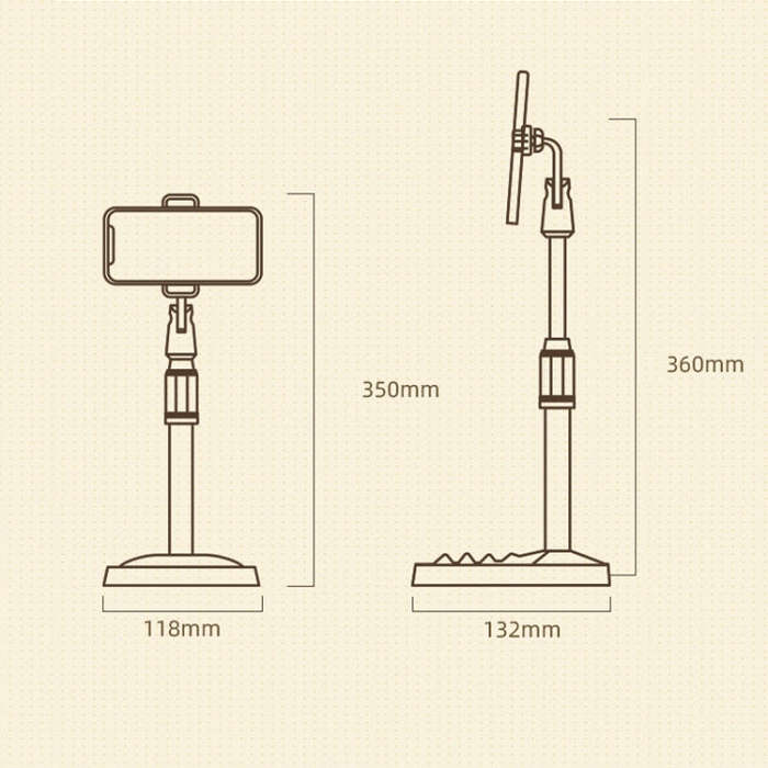 Desktop Live Mobile Phone Telescopic Folding Bracket(Ivory White)