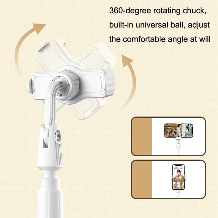 Desktop Live Mobile Phone Telescopic Folding Bracket(Ivory White)