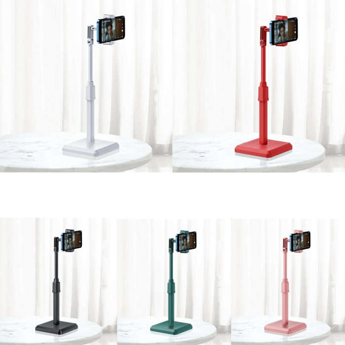 2 PCS Desktop Mobile Phone Live Broadcast Bracket Online Class Telescopic Floor Stand(Dark Green)