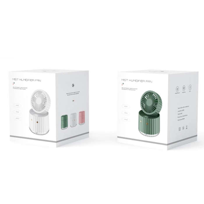 PW01 USB Water Cooling Mini Fan Desktop Turbo LED Spray Humidifying Air Cooler(White)