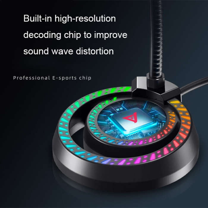 RGB Lighting Effect Computer Desktop Microphone(F3)