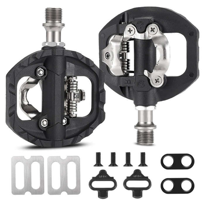 WEST BIKING Mountain Bike Aluminum Alloy Bearing Single-sided Self-locking Pedal(Black)