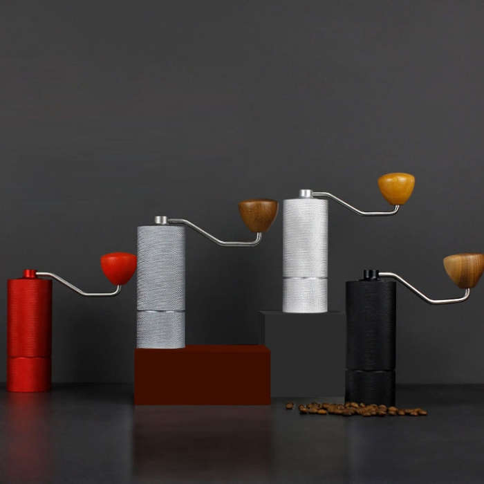 CNC Stainless Steel Hand Crank Coffee Bean Grinder, Specification: Hexagon Black