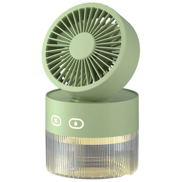 OM008 Desktop Foldable Spray Humidification Mini USB Water Cooling Fan(Mousse Green)