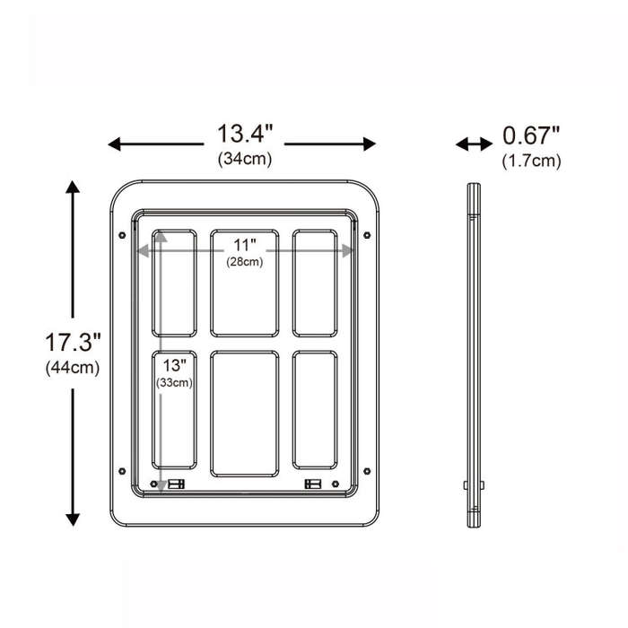 34cmx 44cm  Pet Plaid Door For Screen Window Door Hole With Automatic Closure Lockable(White)