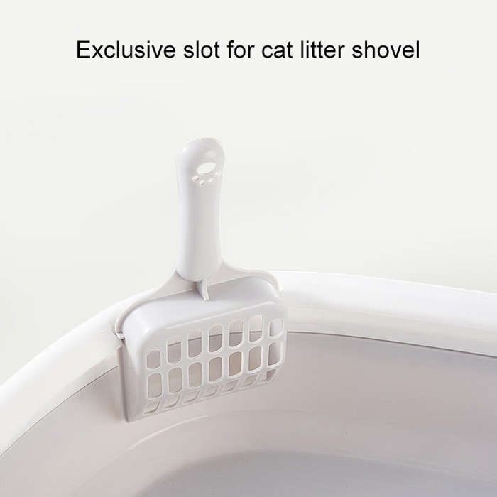 Semi-enclosed Cat Litter Box Cat Toilet With Cat Litter Shovel, Specification: S(Grey)