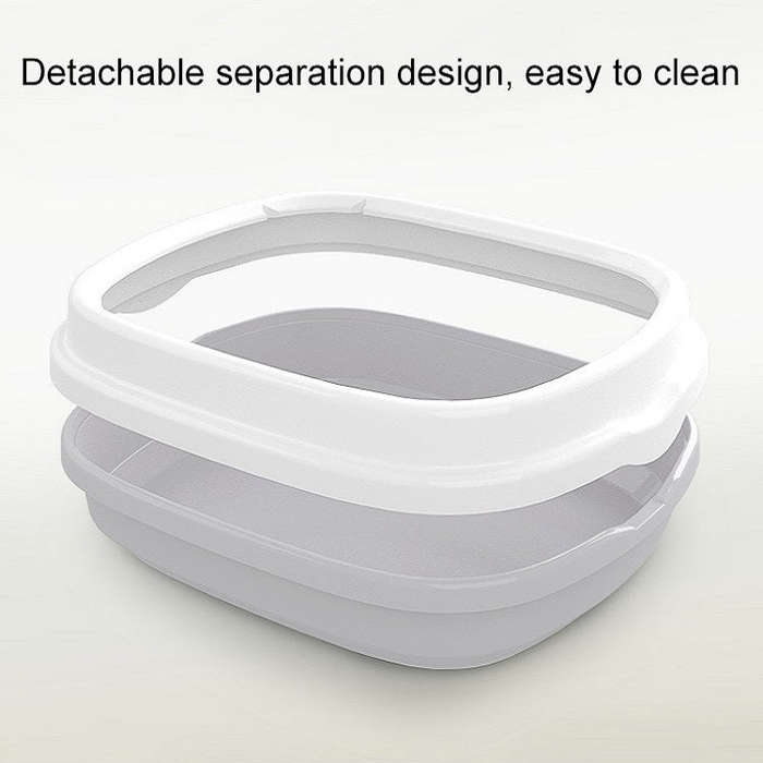 Semi-enclosed Cat Litter Box Cat Toilet With Cat Litter Shovel, Specification: S(Grey)