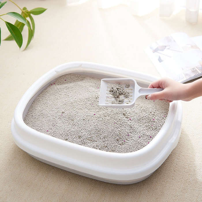 Semi-enclosed Cat Litter Box Cat Toilet With Cat Litter Shovel, Specification: S(Green)
