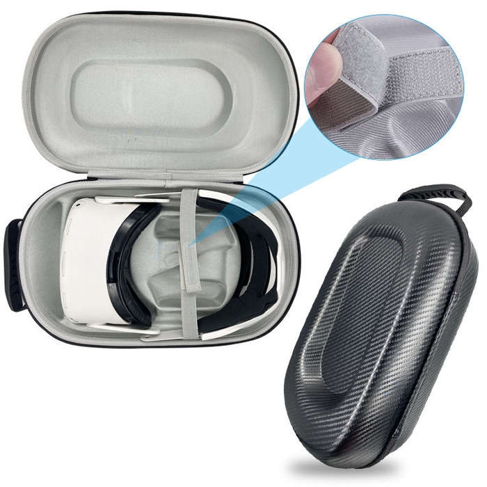 For Meta Quest VR Glasses Shockproof Storage Bag(Carbon Fiber)