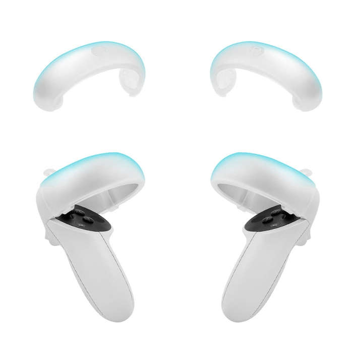 1 Pair  Controller Grip Anti-collision Silicone Ring for Quest 2(Transparent)