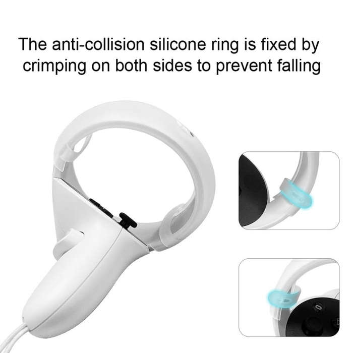 1 Pair  Controller Grip Anti-collision Silicone Ring for Quest 2(Transparent)