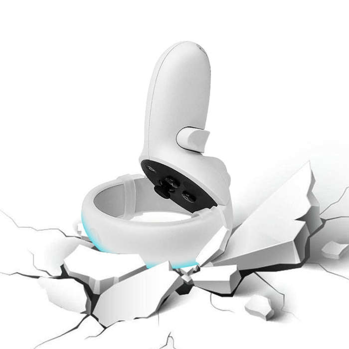 1 Pair  Controller Grip Anti-collision Silicone Ring for Quest 2(Transparent)