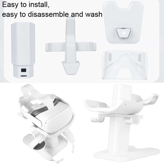 VR Stand Headset Display And Controller Holder Mount For Quest 2(White)