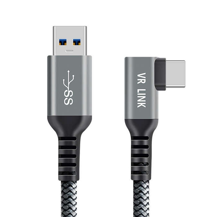 USB3.2 Gen1 VR Link Streamline For Quest 2, Model: A-C  Aluminum Shell 3M Braided Wire