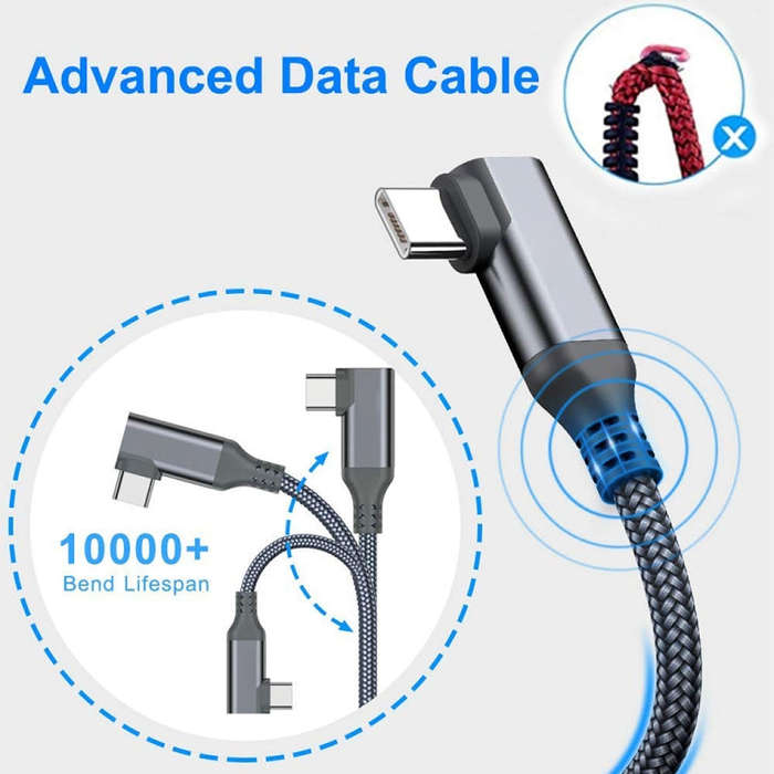 USB3.2 Gen1 VR Link Streamline For Quest 2, Model: A-C  Aluminum Shell 3M Braided Wire
