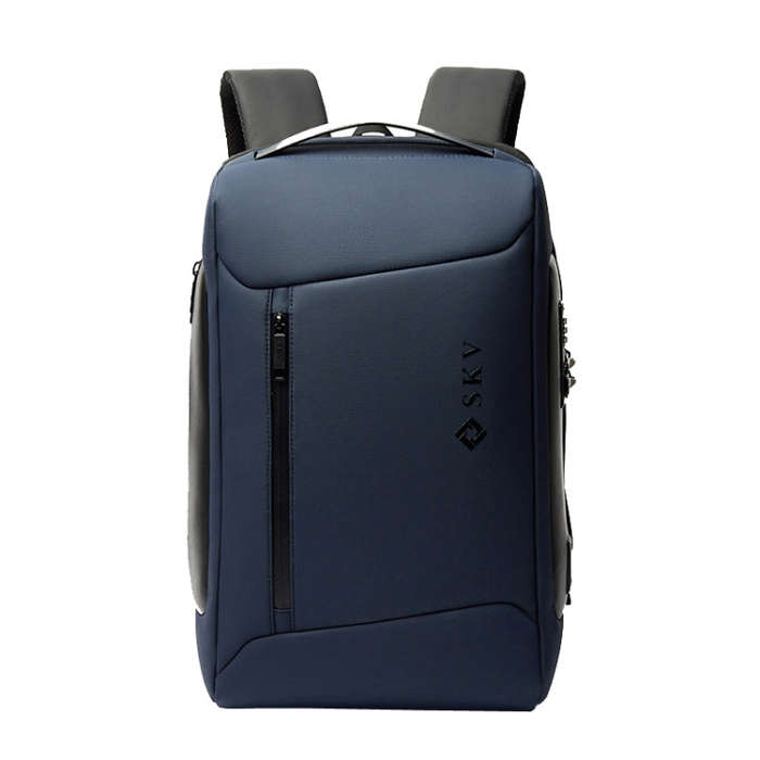 SKV B20430 Men Large Capacity Commute Computer Bag Business Casual Backpack(Blue)