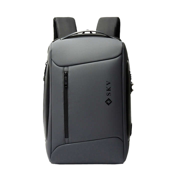 SKV B20430 Men Large Capacity Commute Computer Bag Business Casual Backpack(Grey)