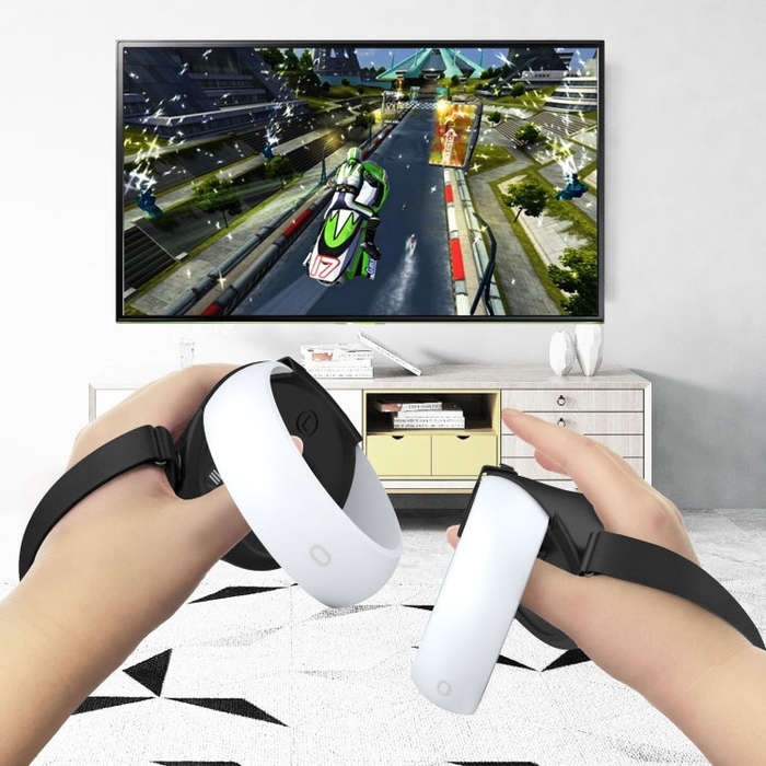 VR Controller Anti-collision Half-pack Silicone Protective Cover For Quest 2(Black)