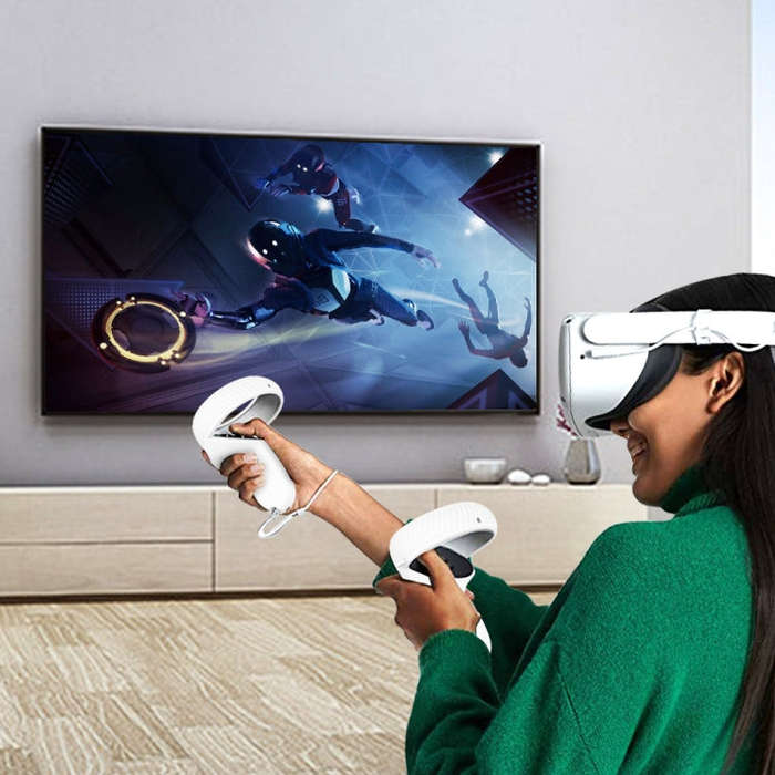 VR Glasses Lens Shell Handle Protective Case For Quest 2(White)