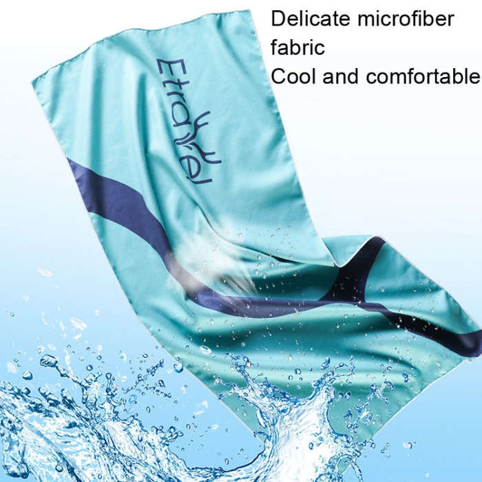 Etravel Sports Quick-drying Towel Double-sided Fleece Bath Towel, Color: Small Navy+Towel