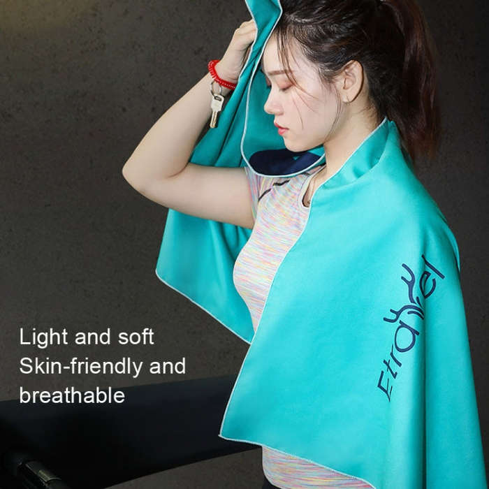 Etravel Sports Quick-drying Towel Double-sided Fleece Bath Towel, Color: Small Navy+Towel