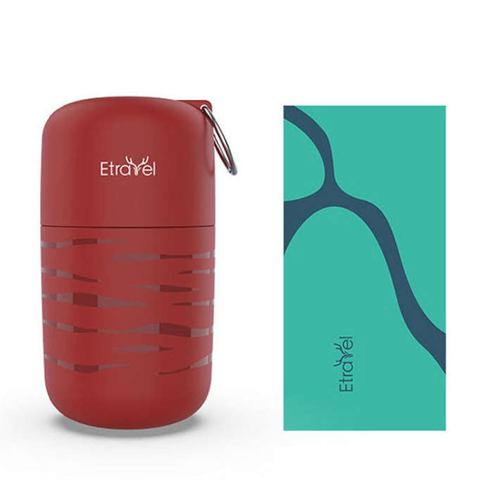 Etravel Sports Quick-drying Towel Double-sided Fleece Bath Towel, Color: Large Red+Bath Towel