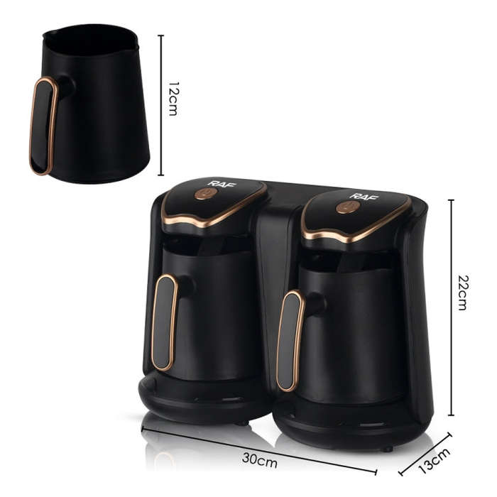 RAF R.109 Household Heating Coffee Pot Portable Office Coffee Tea Maker, EU Plug(Black Gold)